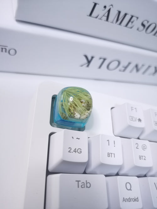 Handmade Artisan Fruit & Ocean Resin Keycaps – Cute Custom Escape Keycaps for Mechanical Keyboards, Cherry MX Compatible